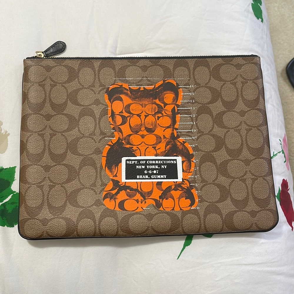 Coach vandal most wanted gummy bear large canvas pouch.